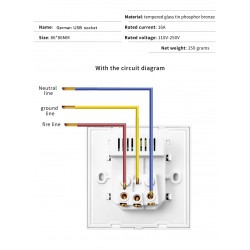 Accesorios de iluminaciónElectrical power socket - glass panel - designer