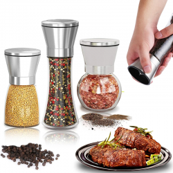 MolinosGrinder - salt - pepper - herbs - adjustable - stainless steel - glass