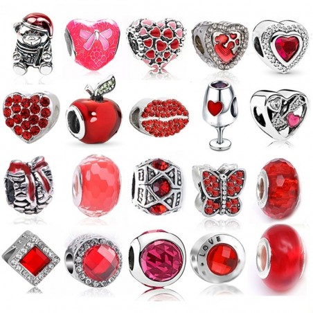 PulseraCartoon red pants charm - for bracelet - gift - unisex - 2 pieces