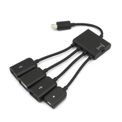 Cables4 in 1 cable adapter - micro USB / USB / HUB / OTG - male to female - smartphones