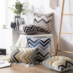 Velvet cushion cover - zigzag pattern - 45 * 45cm / 50 * 50cm / 30 * 50cmCushion covers