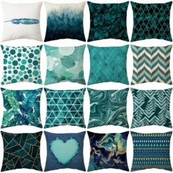Fundas de cojinesTeal blue peach skin  home decoration pillow cover - for sofa - car - 45*45 cm