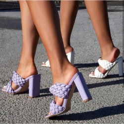 SandaliasWeaved-tie - low ankle heels - open toe
