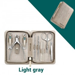 Professional manicure / pedicure set - stainless steel - with case - 8 piecesClippers & Trimmers