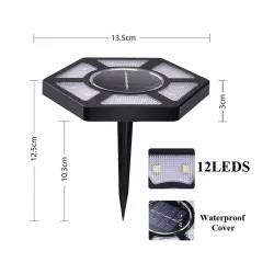 Iluminación solarHexagon shaped - solar lights panel - driveway / lawn / outdoor