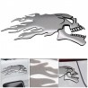 3D chrome ghost skull head - car & motorcycle sticker 2 piecesStickers