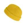 Knitted warm hat - short - ribbed - unisexHats & Caps
