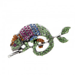 BrochesRhinestone brooch for women - chameleon / lizard