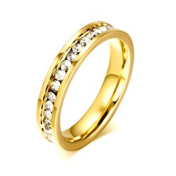 AnillosCZ stones ring - stainless steel - 4mm