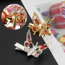 Pinzas de cabelloHollow butterfly hairclip - with crystal decorations - children / kids