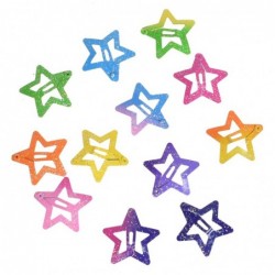 Colorful hair clips - glitter butterflies / stars - 12 piecesHair clips
