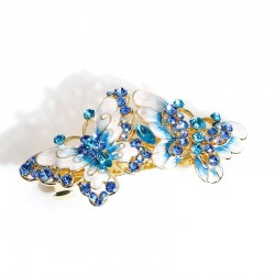 Vintage hair clip - with double crystal butterfliesHair clips