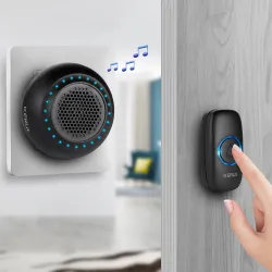 Seguridad de casaKERUI M523 - wireless doorbell kit - LED - waterproof - with touch button / 32 songs