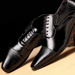 ZapatosLeather snake skin shoes for men - with laces / heel
