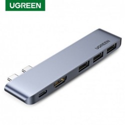 HubUGREEN - USB C HUB dual type-C a multi USB 3.0 4K HDMI - adaptador Thunderbolt 3 - para MacBook Pro Air