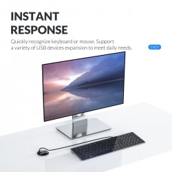 Desktop grommet - USB 3.0 HUB type-C - high speed splitter - with SD / TF / headphone / microphone adapter - for PCHubs