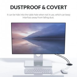 Desktop grommet - USB 3.0 HUB type-C - high speed splitter - with SD / TF / headphone / microphone adapter - for PCHubs