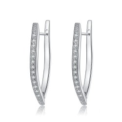 Elegant earrings with crystals - V-shapeEarrings