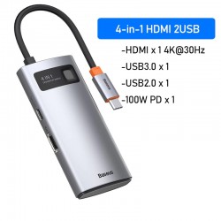 HubBaseus 8 in 1 Type C HUB USB C HUB to HDMI RJ45 SD Reader PD 100W Charger USB 3.0 HUB For MacBook Pro Air Dock Station Spl...