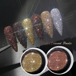 Esmalte de uñasShining sugar nail glitter - manicure with rose / gold / sandy glitter dust - luxury sparkling gel nail design