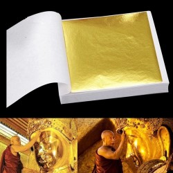 Shiny gold leaf - sheet paper - for gilding furniture / walls / craft / decoration - 9 * 9 cm - 100 sheetsDecoration