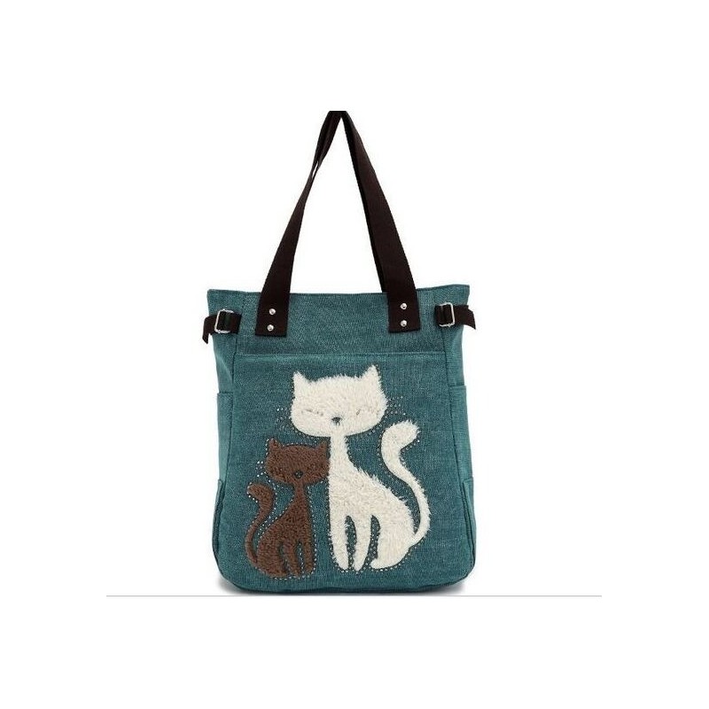 Bolsos de manoClassic canvas bag with printed cat