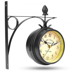 RelojesVintage - retro - reloj redondo de doble cara - montado en la pared