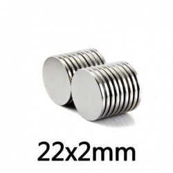 N35 - neodymium magnet - strong round cylinder - 22 * 2 mm