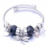 Elegant bracelet - with charms - elephant / beads / heart / feather / crystal flowersBracelets