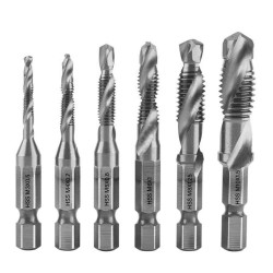 Brocas & taladrosDrill bits - hex shank - titanium plated - HSS screw thread tap - M3 / M4 / M5 / M6 / M8 / M10 - 6 pieces