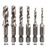 Brocas & taladrosDrill bits - hex shank - titanium plated - HSS screw thread tap - M3 / M4 / M5 / M6 / M8 / M10 - 6 pieces