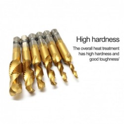 HSS drill bits - hex shank - metric tap - titanium plated - M3 / M4 / M5 / M6 / M8 / M10 - 6 / 7 piecesBits & drills