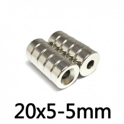 N35 - neodymium magnet - super strong round countersunk - with 5mm hole - 20mm * 5mm