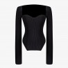 Blusas y camisasStylish long sleeve pullover - sexy t-shirt - square collar