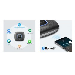 Altavoz BluetoothAnker PowerConf Bluetooth Speakerphone conference speaker with 6 Microphones, Enhanced Voice Pickup, 24H Cal...