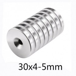N35 - neodymium magnet - round countersunk - 30 * 4mm - with 5mm hole