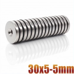 N35 - neodymium magnet - round countersunk disc - 30 * 5mm - with 5mm hole