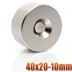 N35N35 - neodymium magnet - round countersunk disc - 40 * 20mm - with 10mm hole