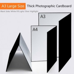 Thick photographic cardboard - collapsible - white / black / silver reflective paper - A3 / A4Reflection screens
