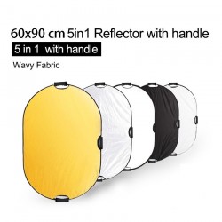 Pantallas de reflexiónReflector de fotografía 5 en 1 - difusor de luz - con asa / estuche de transporte - 60 * 90cm