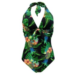 Baño y ropaRetro one piece swimsuit - with neck tie up straps