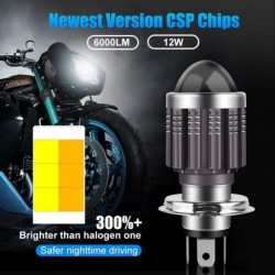 LucesMotorcycle light bulb - H4 / BA20D / P15D - 12V - LED High / Low Beam - 1200LM