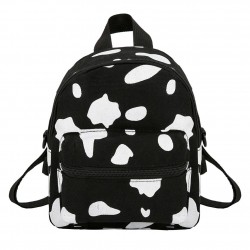 MochilasMini canvas backpack - with zipper - cow milk print