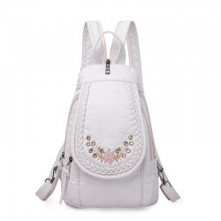 MochilasHigh Quality Backpack for Women 2020 New White Leather Backpack School Bag for Teenage Girls Female Travel Backpack M...