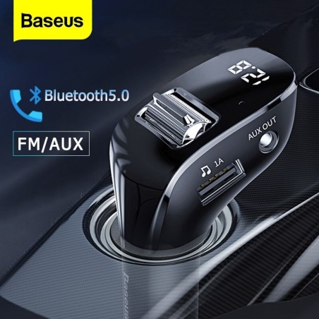 Baseus - FM transmitter - AUX - Bluetooth - dual USB - car charger - handsfree - MP3 playerAudio