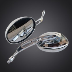 EspejosMotorcycle oval mirrors - chrome - universal - 10mm thread
