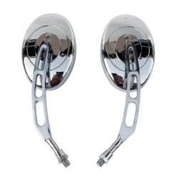 EspejosMotorcycle oval mirrors - chrome - universal - 10mm thread