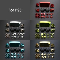 AccesoriosFull Set Chrome Buttons For Playstation 5 Handle Thumb Sticks Joystick Cap L1 R1 L2 R2 D-pad Button For PS5 Controller
