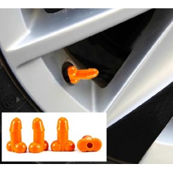 Tapas de válvulasCar tire wheel valves - luminous caps - penis shaped - 4 pieces