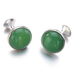 Luxurious cufflinks - with green opalCufflinks